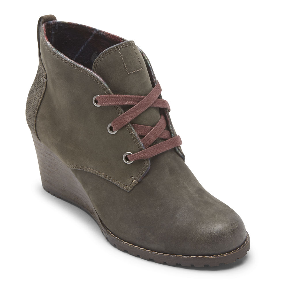 Botas Rockport Mulher Verde Oliva - Cobb Hill Lucinda Chukka - 39275TZFG